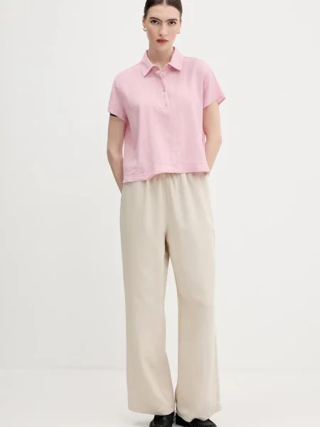 Блузка United Colors of Benetton однотонна рожевий