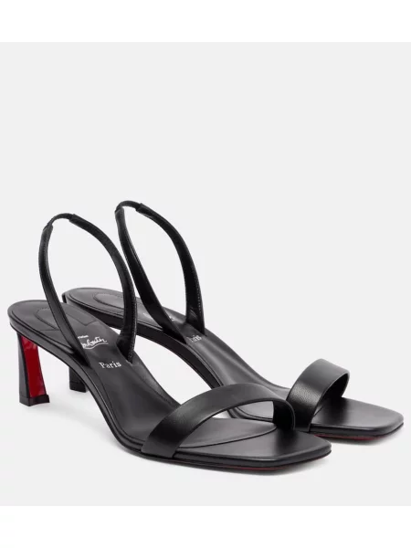 Usnjene sandali Christian Louboutin z odprtimi petami črna