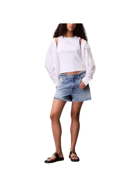 Top Calvin Klein Jeans fără mâneci alb