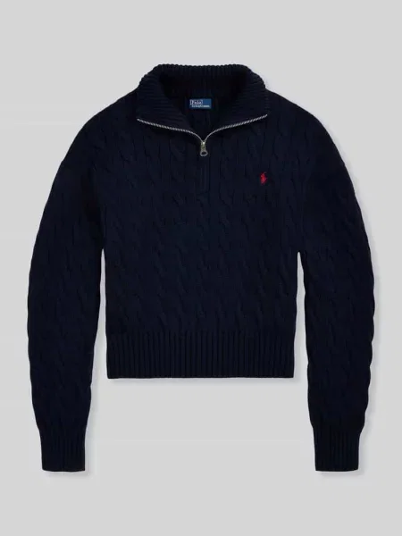 Sweter Polo Ralph Lauren z kołnierzem granatowy