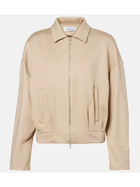 Geacă Max Mara de mătase bej