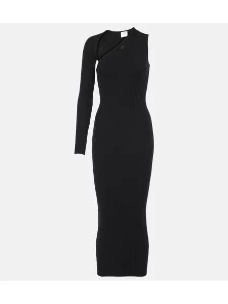 Rochie midi Courreges tricotate până la genunchi de costum negru