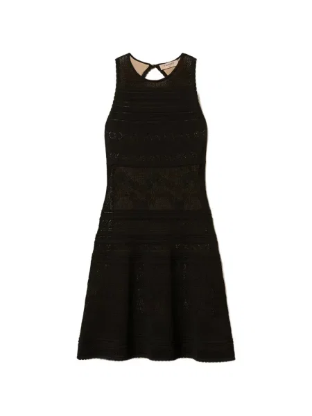 Rochie Twinset tricotate cu spatele deschis de costum negru