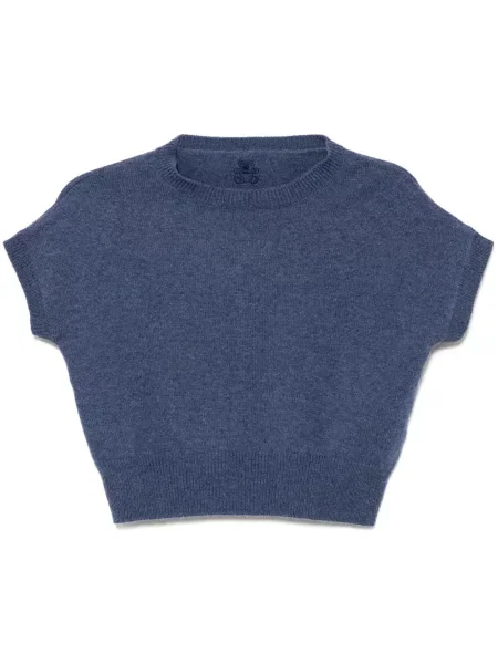 Top Teddy Cashmere din cașmir teddy albastru