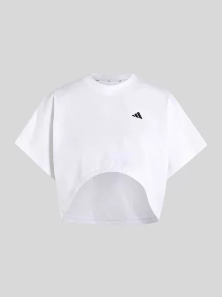 T-shirt sportowy o luźnym kroju z mieszanki bawełny model PrimeLift' Adidas Training biała
