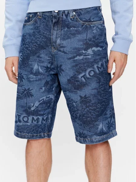 Tommy Jeans Szorty jeansowe Aiden Baggy Fit niebieski