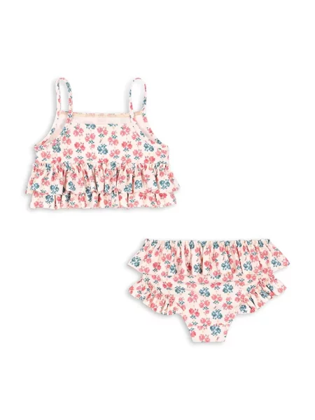 Konges Sløjd Dvoudílné dětské plavky MANUCA FRILL BIKINI GRS růžové