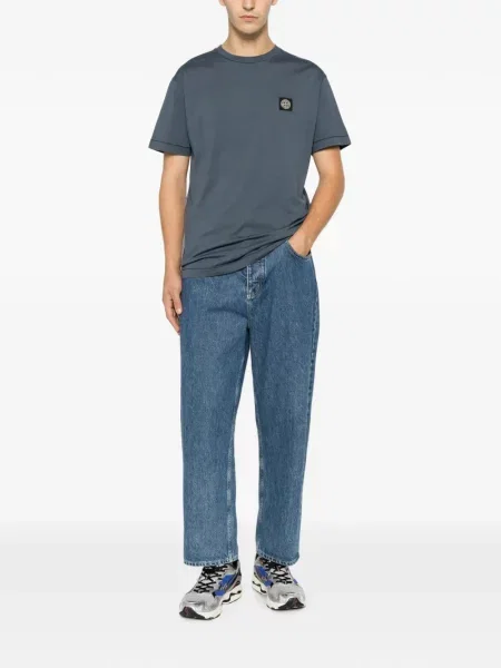 Tricou Stone Island cu strasuri albastru