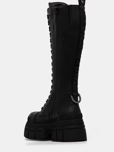 Kozačky Buffalo Gospher Lace Up Hi na platformě černá