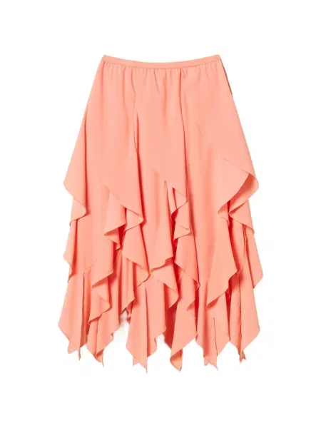 Fustă Twinset cu volane portocaliu
