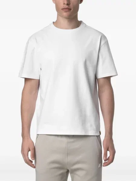 Tricou K-way cu decolteu rotund alb