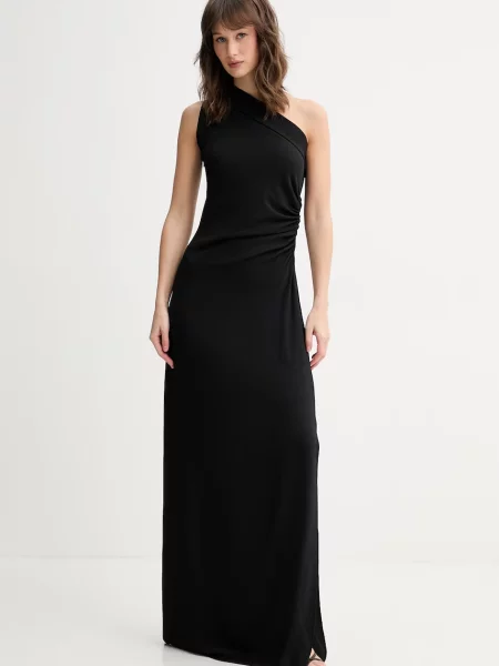 HUGO sukienka drapowana czarna