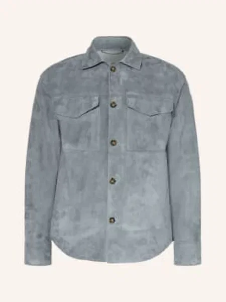 Lardini Skórzana Koszula blau