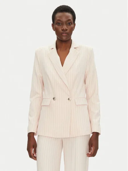 Morgan sacou VIVI.F cu doua randuri de cu imprimeu VIVI.F bej