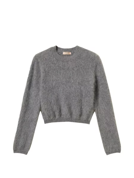 Pulover Twinset cu decolteu rotund gri