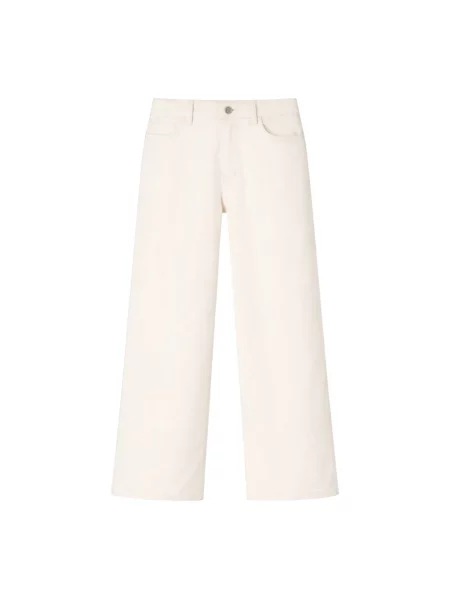 Szerokie jeansy 2-biz beżowe