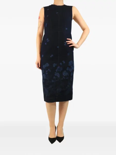 Rochie midi Erdem cu model floral cu imagine albastru