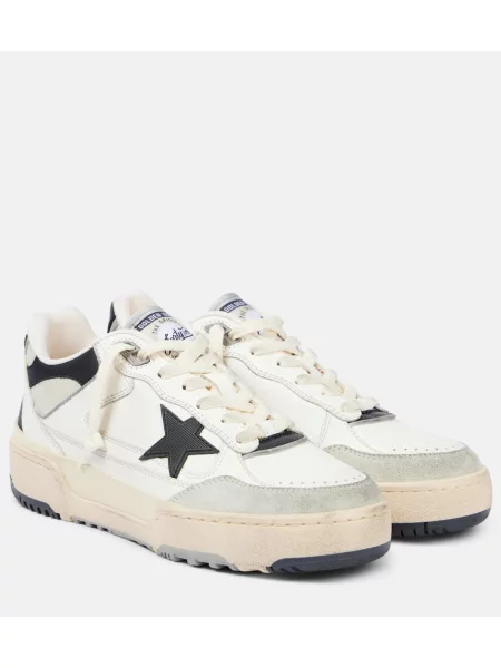 Sneakerși Golden Goose Ball Star din piele de căprioară alb