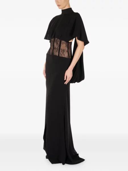 Rochie maxi Araftu din dantelă de costum negru