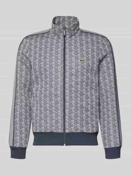 Bluza rozpinana krój regular fit z dodatkiem bawełny Lacoste czarna