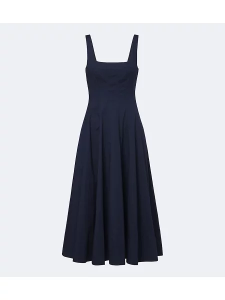 Rochie midi Staud din poplin albastru