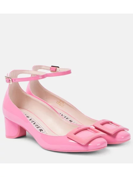Pantofi cu toc Roger Vivier din piele roz