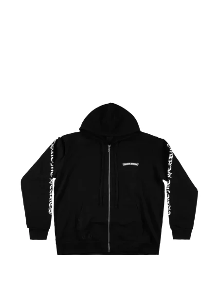 Hanorac cu glugă Chrome Hearts cu motiv cu inimi negru