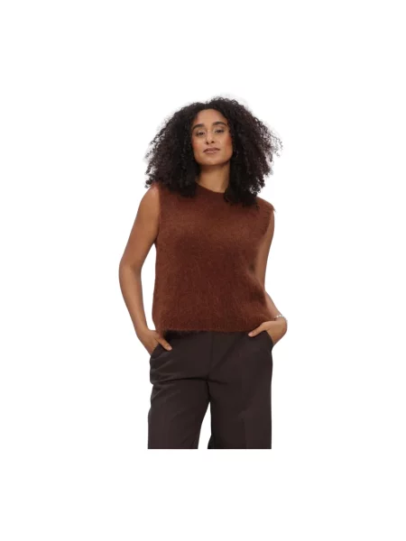Dzianinowy sweter Summum Woman brązowy