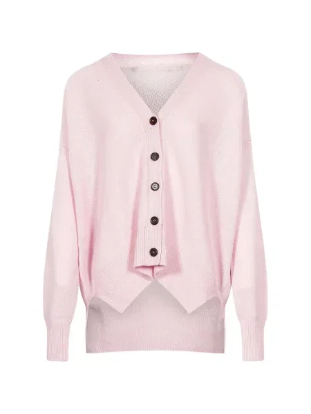 Cardigan Jil Sander cu decolteu în V roz