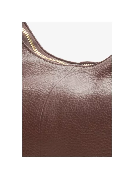 Кожаная сумка хобо Estro коричневая