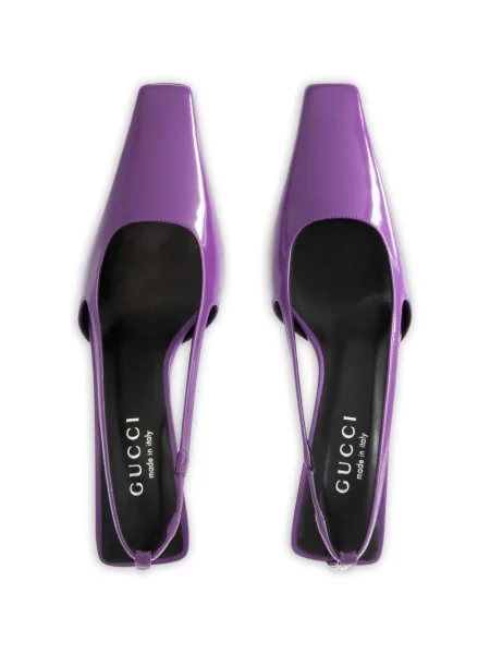 Pantofi cu toc Gucci slingback violet