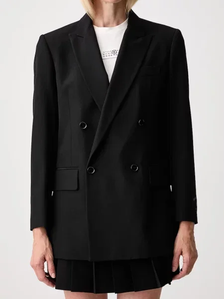 Шерстяной двубортный пиджак Mm6 Maison Margiela