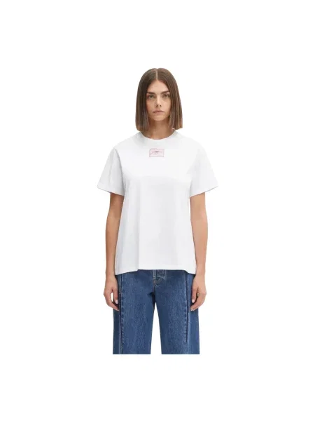 GANNI t-shirt Basic Jersey Collage Relaxed biały