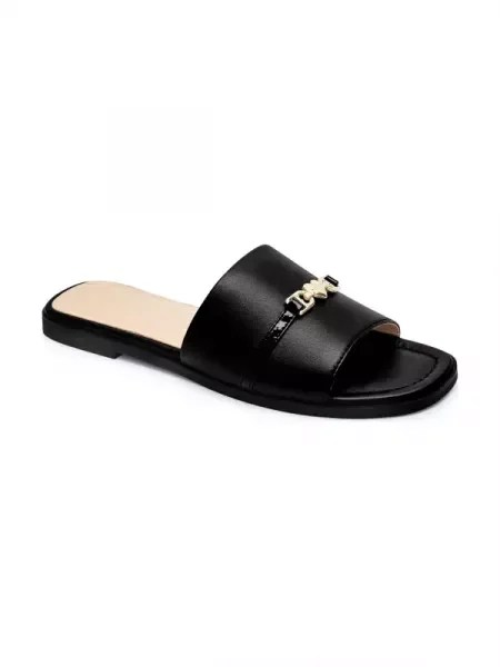 Love Moschino De piele șlapi negru