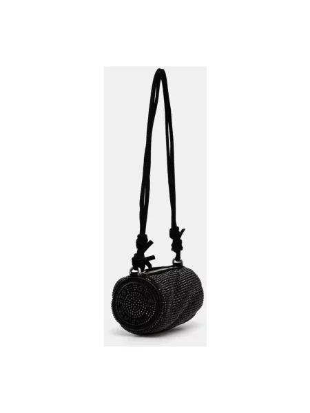 Fiorucci torebka Suede Rhinestone Micro Mella czarny