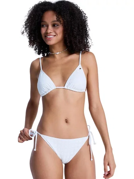 Majtki bikini wiązane z boku dla Kobiety ROXY ISLAND biały