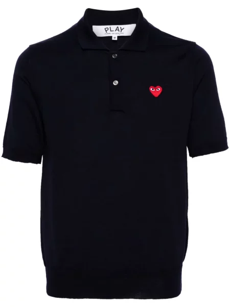 Polo Comme Des Garcons Play wełniane w serca niebieskie