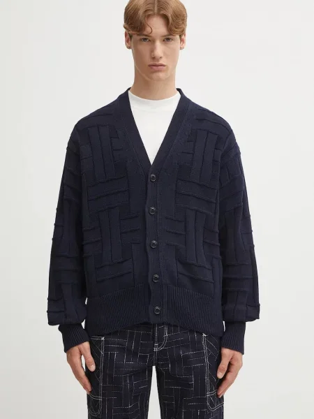 Kenzo kardigan Gots Kenzo Weave Cardigan granatowy