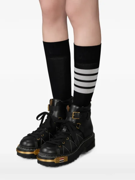 Botine Thom Browne din piele cu cataramă negru