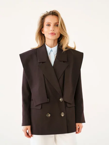 Блейзер Emmelie Delage KATE BLAZER темно-коричневий текстиль коричневий