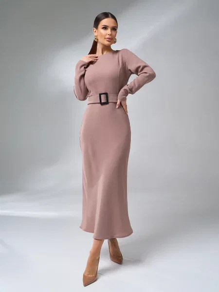 Сукня міді ISSA Plus бежевий