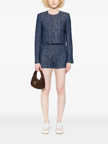 Pantaloni scurți Frame din tweed albastru