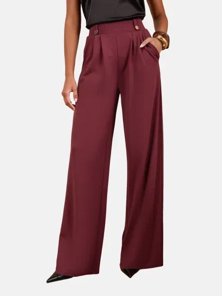 Love & roses Pantaloni cutați burgundy roșu