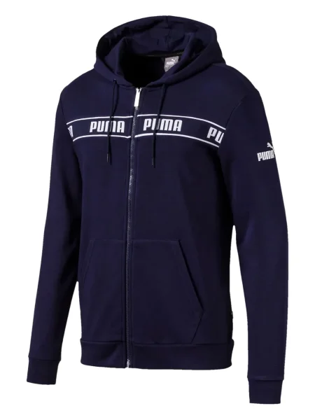 Hanorac cu glugă Puma din jerseu albastru