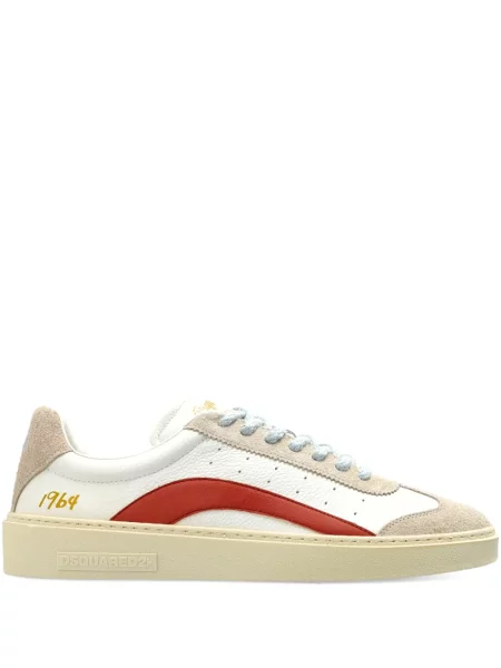 Sneakerși Dsquared2 din piele de căprioară alb