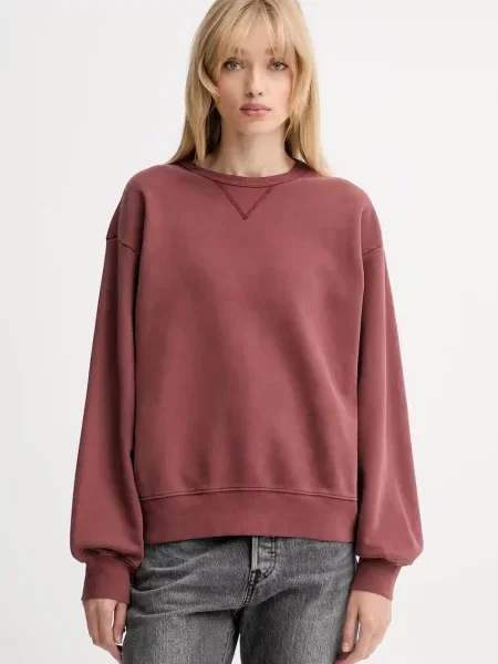 Bombažen pulover Levi's rdeča