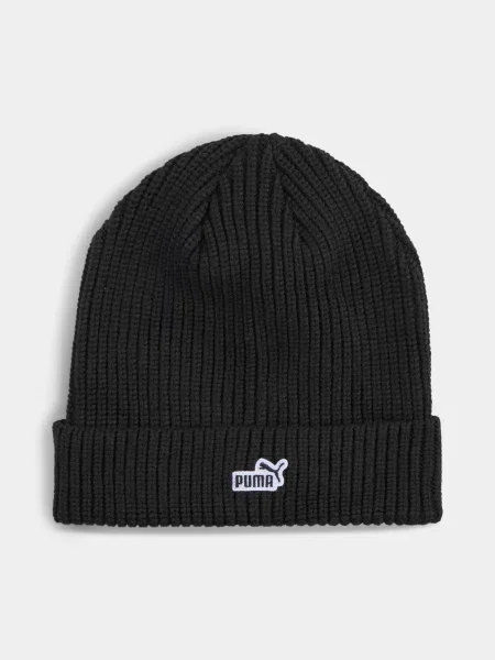 PUMA Ess Logo Patch Beanie Шапка Унісекс Комбінований верх чорний