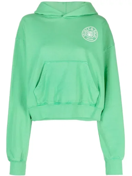 Hanorac cu glugă Sporty & Rich cu imagine din jerseu verde