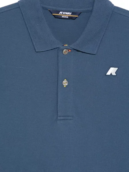 Tricou polo K-way cu autograf albastru