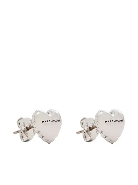 Cercei Marc Jacobs cu motiv cu inimi argintiu